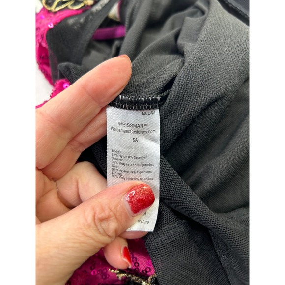 Weissman Dreamer 10503 Biketard Peplum Sequin Dance Costume in Plum Black Small - Picture 11 of 12